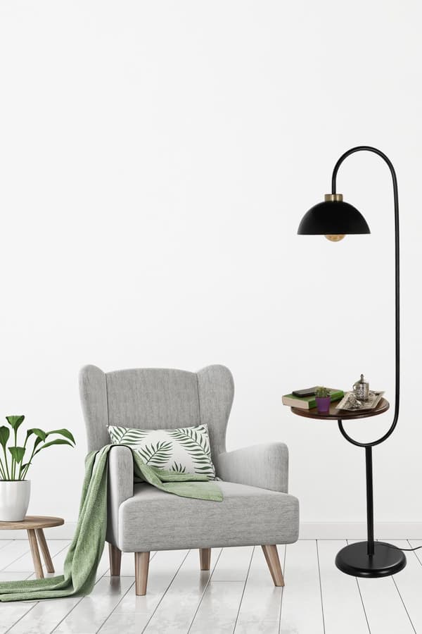 Gulvlampe Zümrüt Siyah Lambader Retro 3 Başlıklı