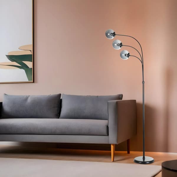 Gulvlampe Badi 3 Lü Siyah Füme Camlı Lambader