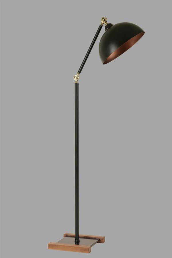 Gulvlampe Milas Siyah Lambader Retro 3 Başlıklı