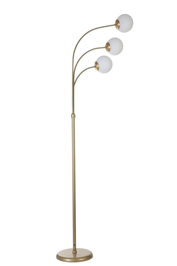 Golvlampa Badi 3 Lü Eskitme Beyaz Camlı Lambader