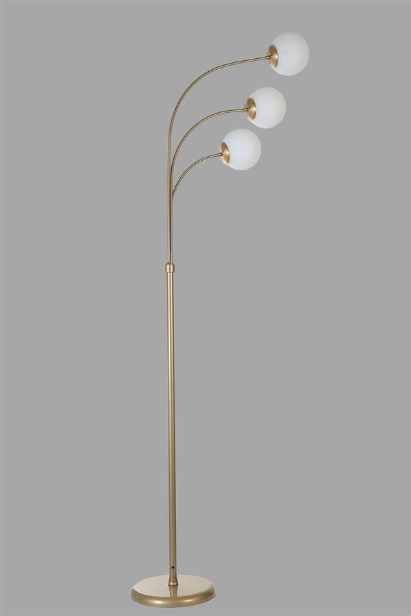 Golvlampa Badi 3 Lü Eskitme Beyaz Camlı Lambader