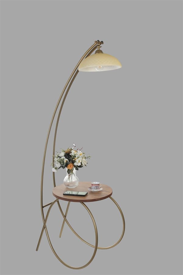 Gulvlampe Güler Eskitme Lambader Sarıkız Camlı