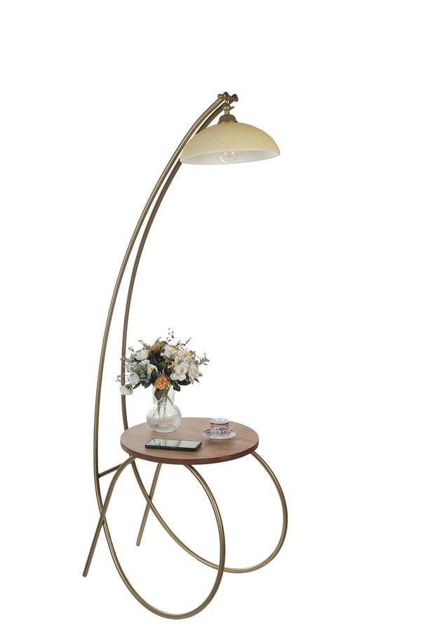 Gulvlampe Güler Eskitme Lambader Sarıkız Camlı