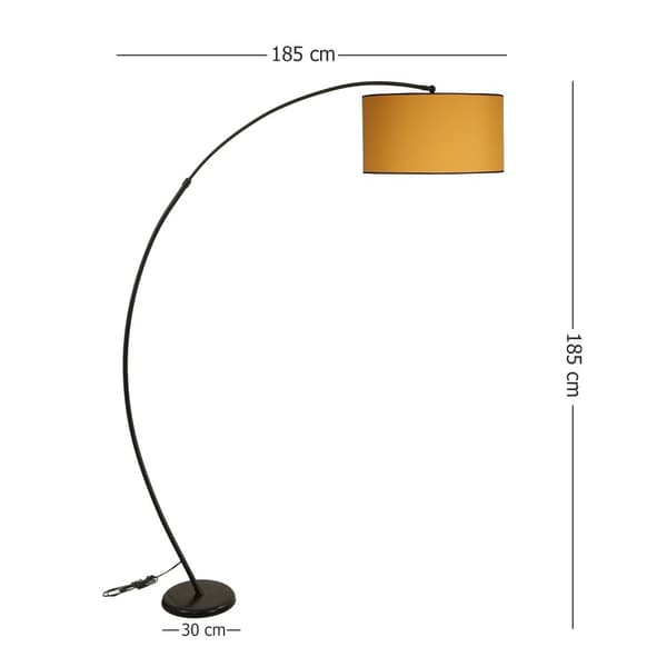 Gulvlampe Mısra Siyah Lambader Silindir Hardal Abajurlu