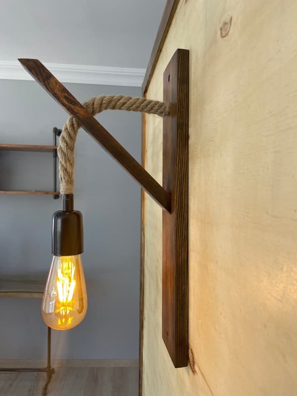 Vägglampa Ahşap Aplik 18