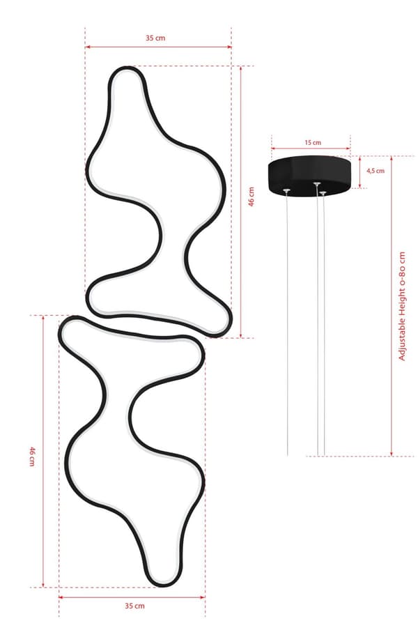Lysekrone Duple Artisan - Black Body, White Light