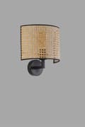 Miniatyrbild 3 av 4: Vägglampa Nala Rattan Aplik