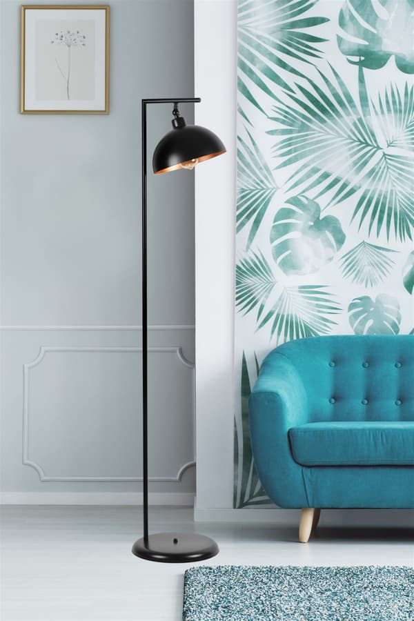 Gulvlampe Smart Siyah Retro Başlıklı Lambader