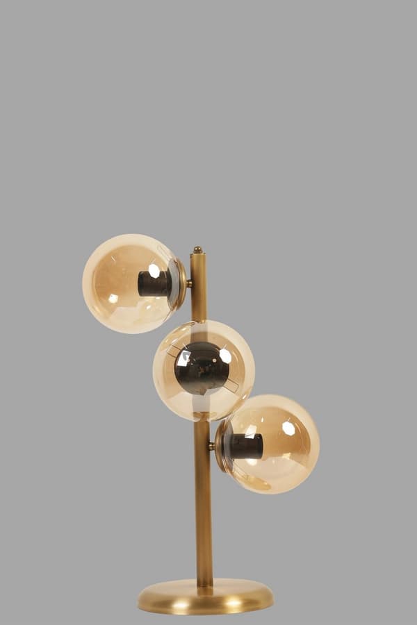 Bordlampe Simay 3 Lü Eskitme Bal Camlı Masa Lambası