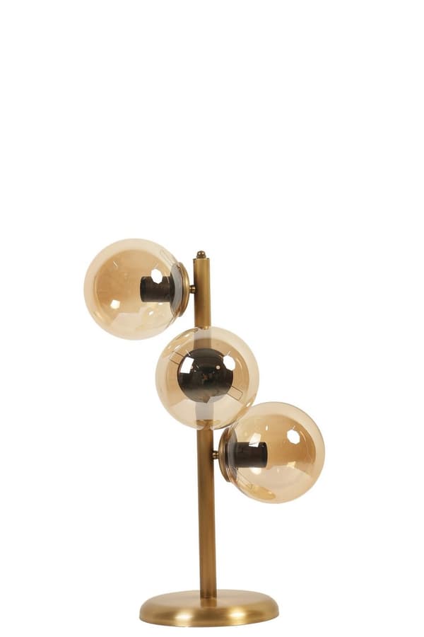 Bordlampe Simay 3 Lü Eskitme Bal Camlı Masa Lambası