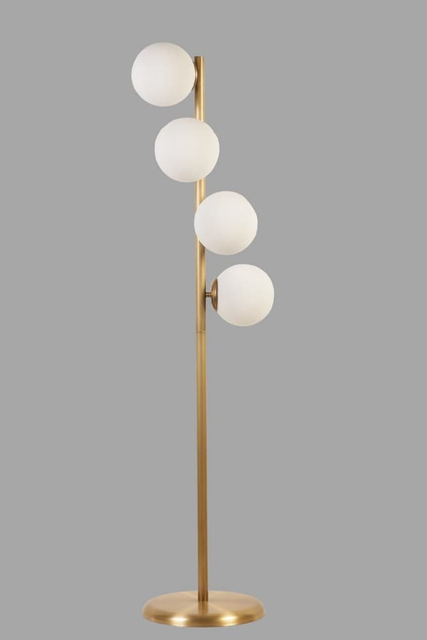 Gulvlampe Simay 4 Lü Eskitme Beyaz Camlı Lambader