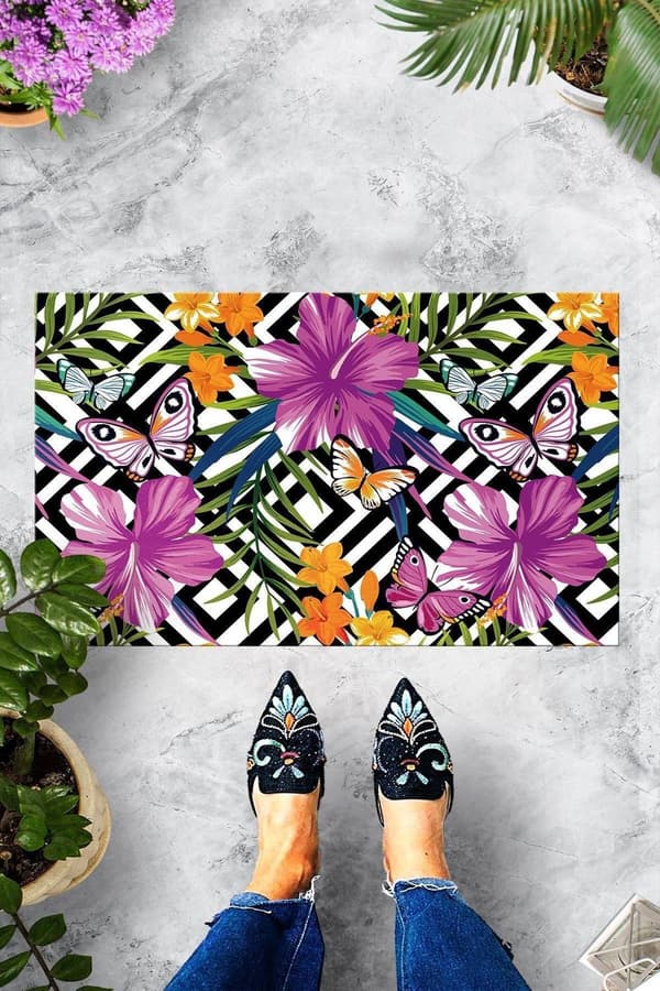 Pvc Dørmatte Blomsterhage