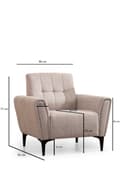 Miniatyrbilde 6 av 6: 1-seters sofa Hamlet - Beige