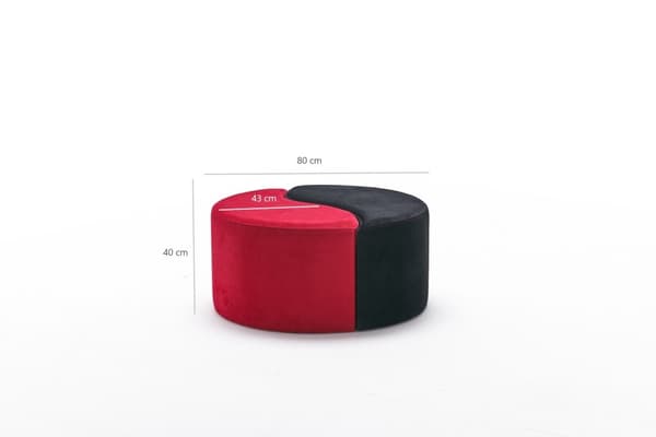 Puff Alis Puf - Röd, Svart