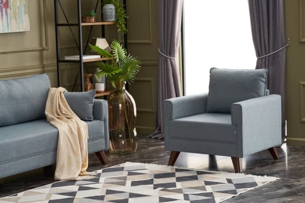 1-sits soffa Bella Soft Tekli Koltuk - Blå