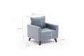 Miniatyrbild 8 av 8: 1-sits soffa Bella Soft Tekli Koltuk - Blå