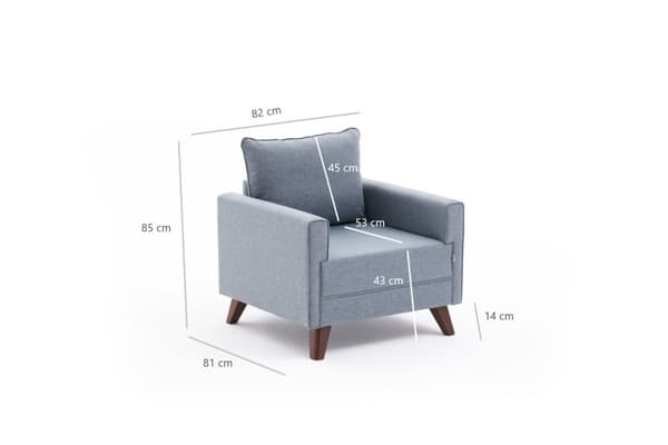 1-sits soffa Bella Soft Tekli Koltuk - Blå