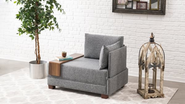 1-sits Sofa Fly Fåtölj Höger - Grå