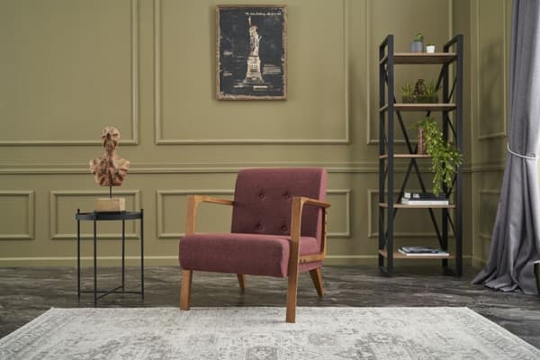 Wing Chair Kemer - Claret Red