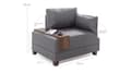 Miniatyrbilde 9 av 9: 1-seters sofa Fly Right - Beige v2