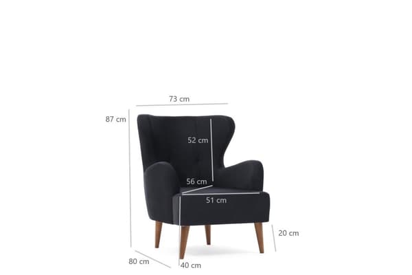 Wing Chair Karina - Antrasitt