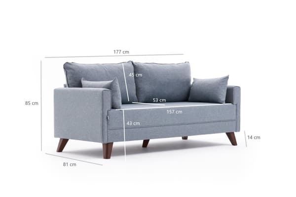 2-seters sofa Bella Soft İkili Koltuk - Blå