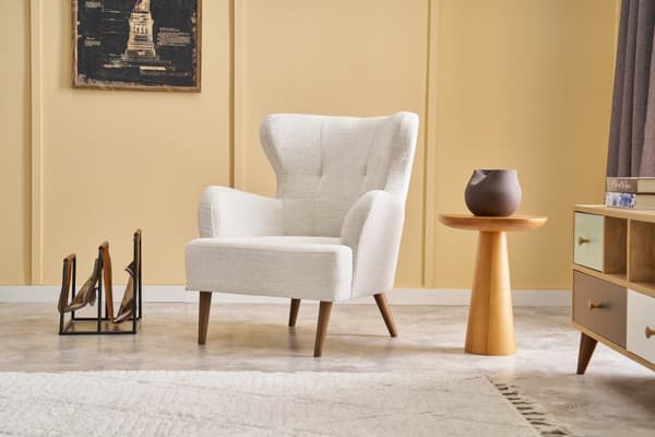 Wing Chair Karina Prestij - Krem
