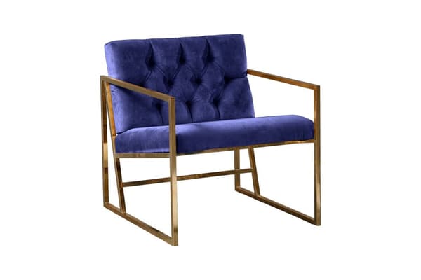 Wing Chair Oslo Gull - Mørkeblå
