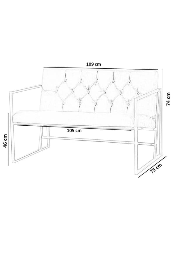 2-sits soffa Oslo Guld - Ljusbrun