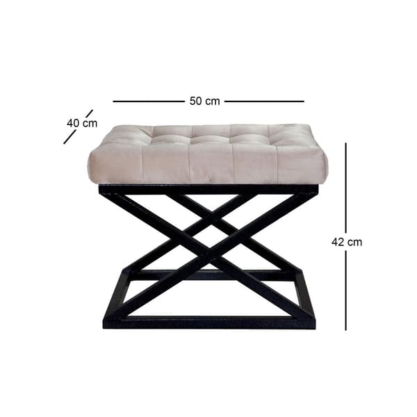 Pouffe Capraz - musta, kermanvärinen