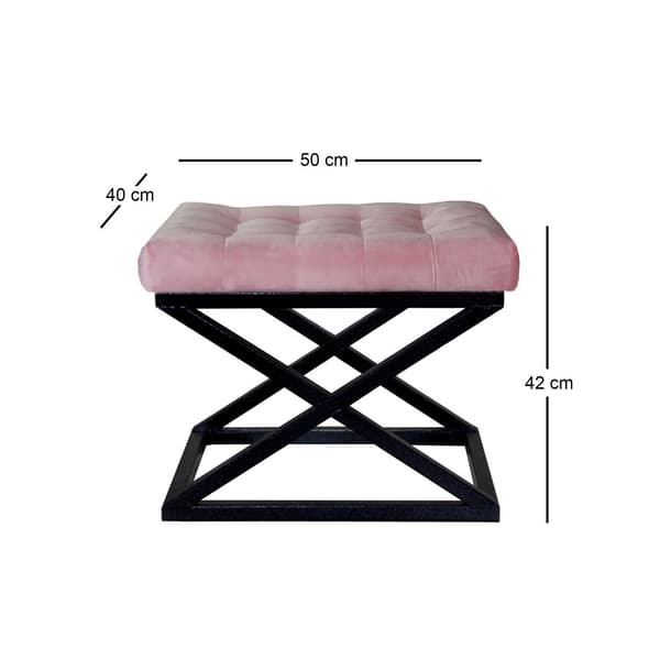 Puff Capraz - Svart, Rosa