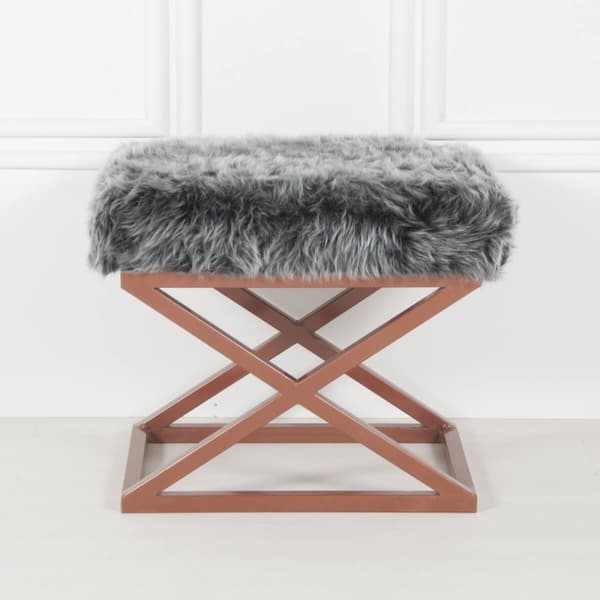 Pouffe Capraz Pehmo - kupari, harmaa