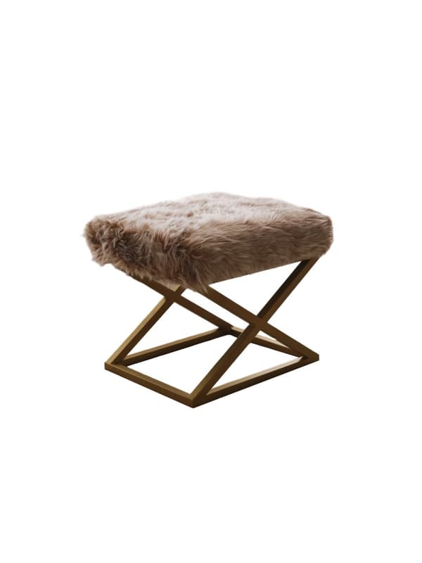 Pouffe Capraz Pelush - kulta, ruskea
