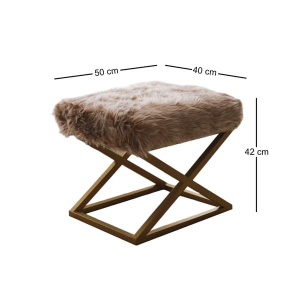 Pouffe Capraz Pelush - kulta, ruskea