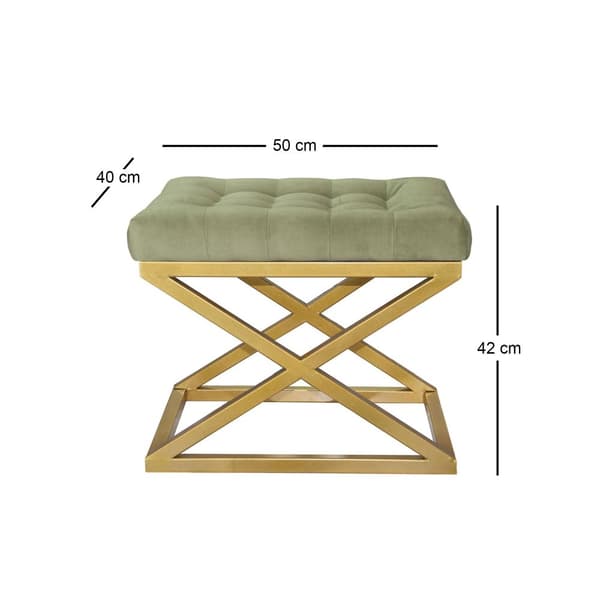 Pouffe Capraz - kultaa, vihreää
