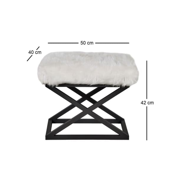 Pouffe Capraz Pehmo - musta, valkoinen