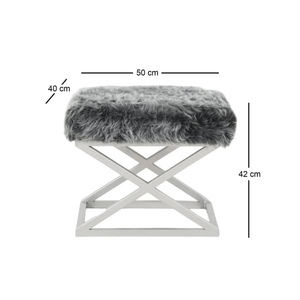 Pouffe Capraz Pehmo - hopea, harmaa