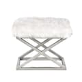 Pikkukuva 2 / 3: Pouffe Capraz Pehmo - hopea, valkoinen