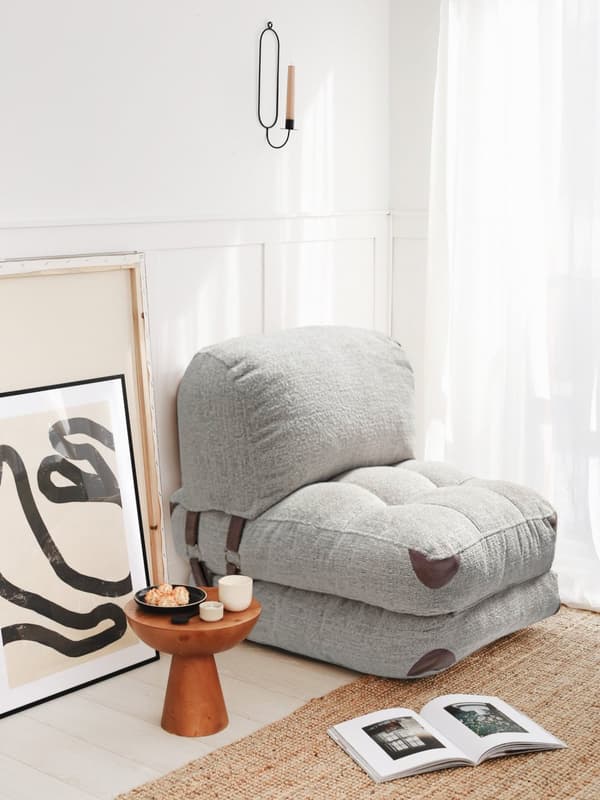 1-seters sovesofa sammenleggbar teddy - grå
