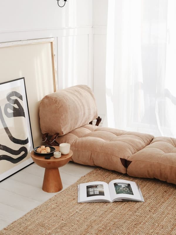 1-sits bäddsoffa Fold Kadife - Camel