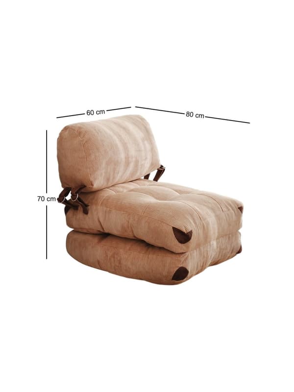 1-sits bäddsoffa Fold Kadife - Camel