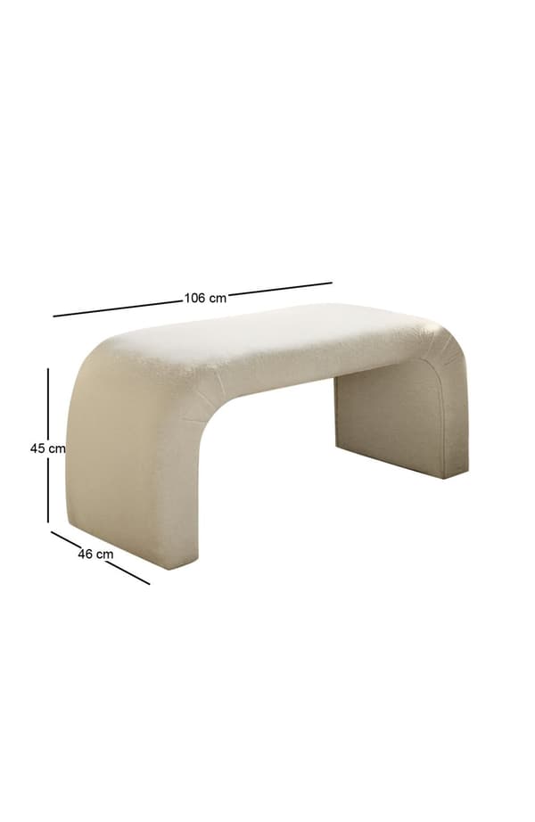 Pouffe Nu Bänk - Vit