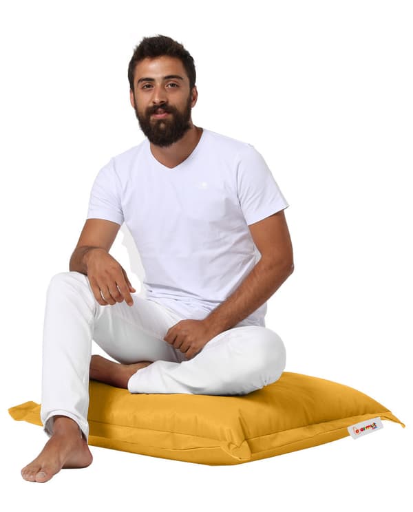 Hagepute Putepuf 70x70 - Gul
