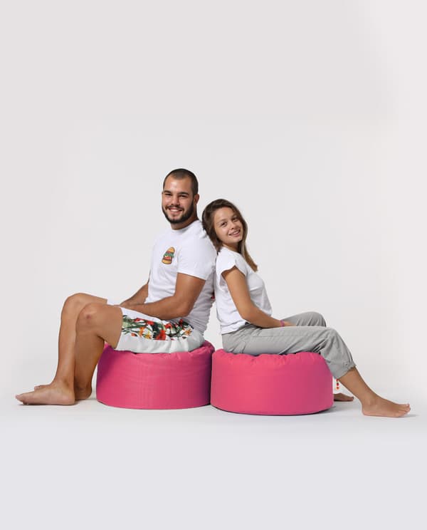 Havepuf Rund Puf - Pink