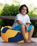 Pikkukuva 3 / 4: Garden Bean Bag Football Kids Pouf - keltainen, tummansininen