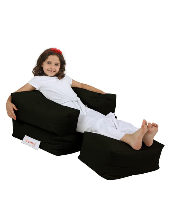 Garden Bean Bag Kids Single Seat Puff - Svart