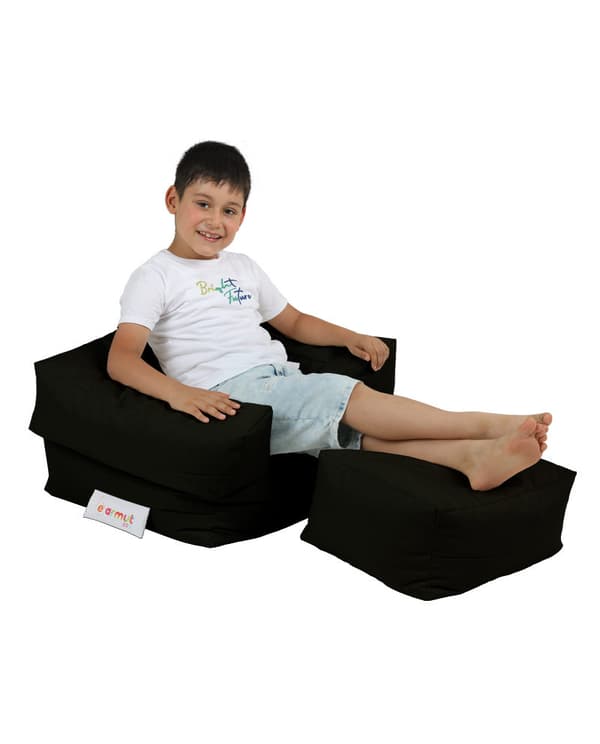 Garden Bean Bag Kids Single Seat Puff - Svart