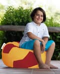 Pikkukuva 3 / 4: Garden Bean Bag Football Kids Pouf - keltainen, punainen