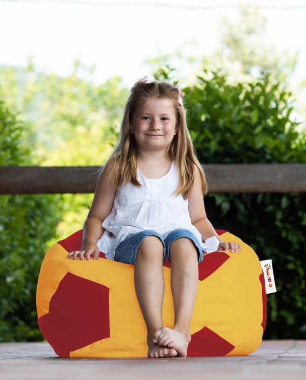 Garden Bean Bag Football Kids Pouf - keltainen, punainen