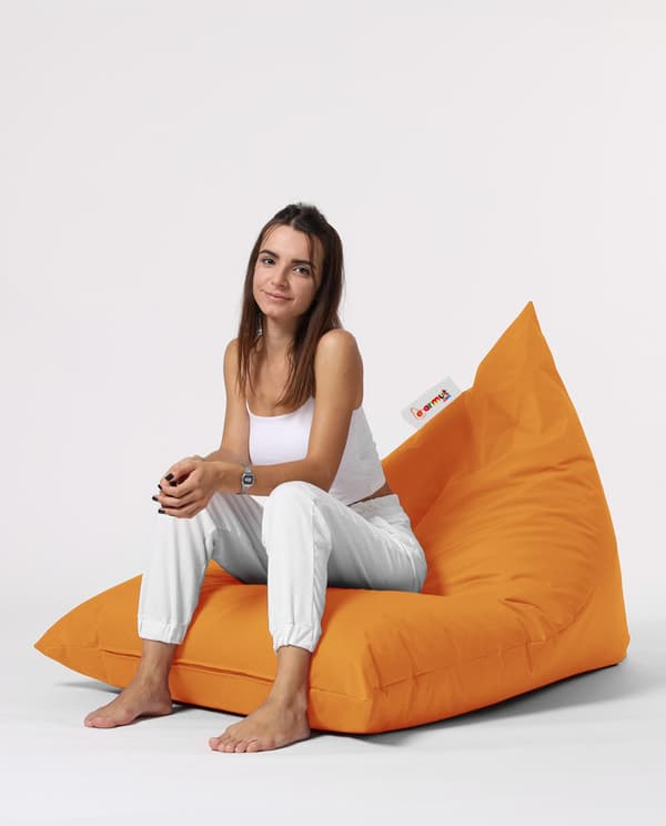 Garden Bean Bag Pyramid Big Bed Puf - Oransje